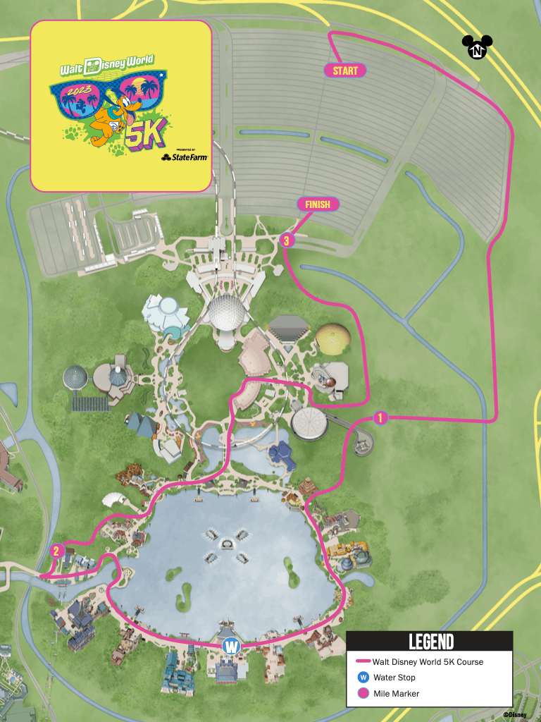 2023 Walt Disney World 5K Course Map