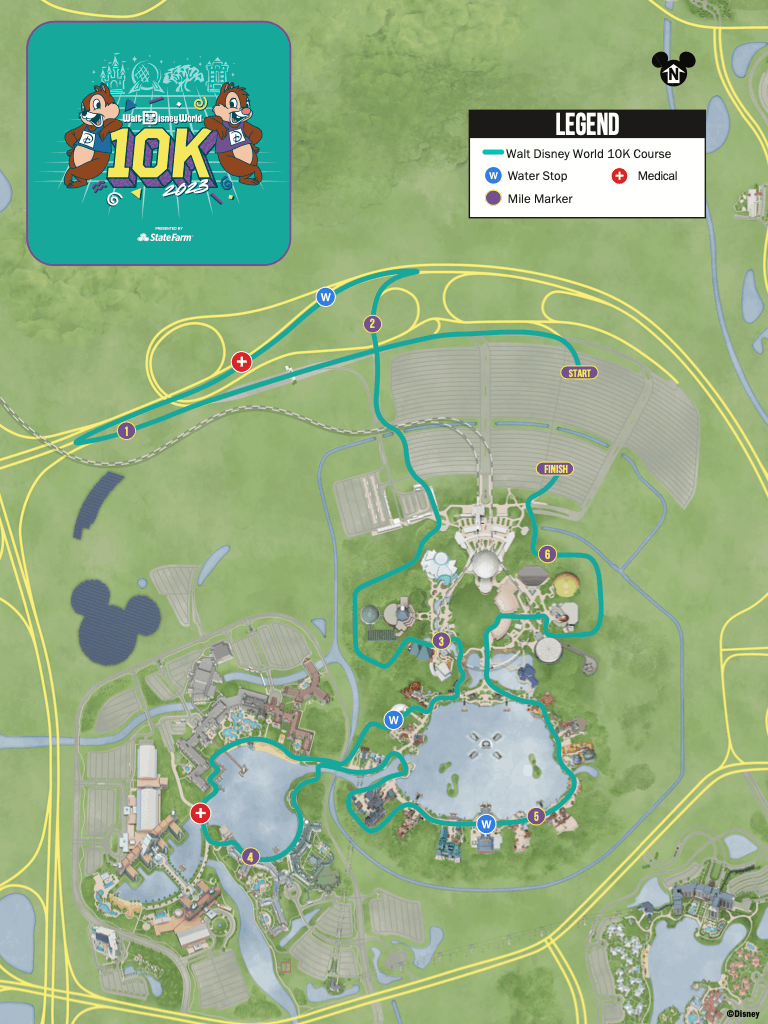 2023 Disney Marathon Weekend 10K Course Map